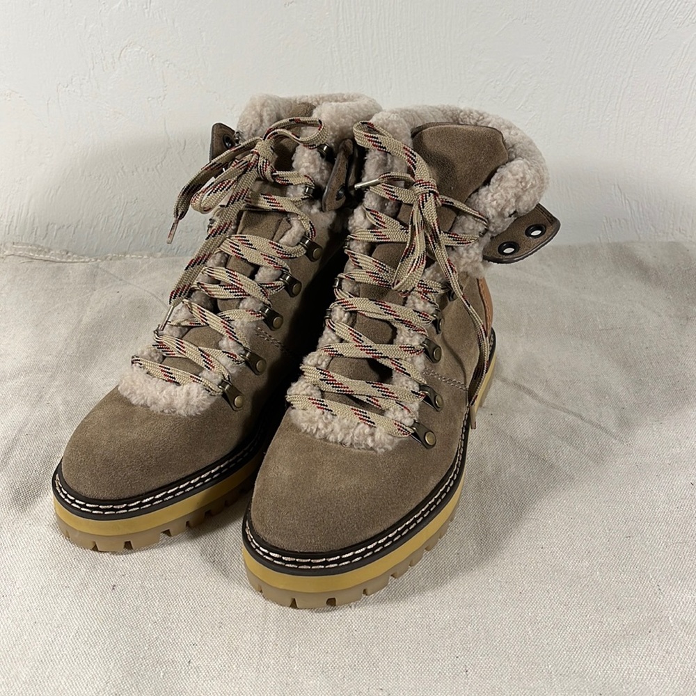 SeeByChloé Eileen ankle booties, shearling-trimmed, size 40